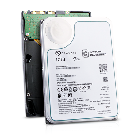 Seagate Exos ST12000NM002C 12TB 7.2K RPM SATA 6Gb/s 512e 256MB 3.5in Recertified HDD
