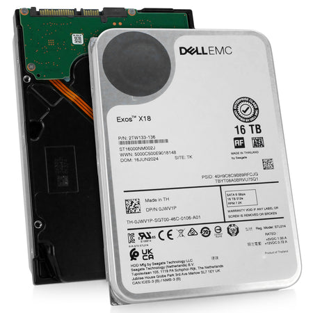 Dell/Seagate Exos X18 ST16000NM002J 16TB 7.2K RPM SATA 6Gb/s 512e 3.5in Refurbished HDD