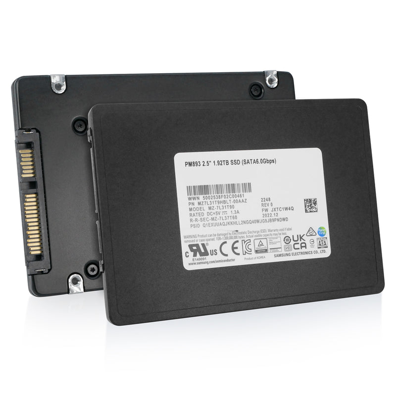 Samsung PM893 MZ7L31T9HBLT MZ-7L31T90 1.92TB 3,504 TBW SATA 6Gb/s V-NAND TLC 2.5in Solid State Drive