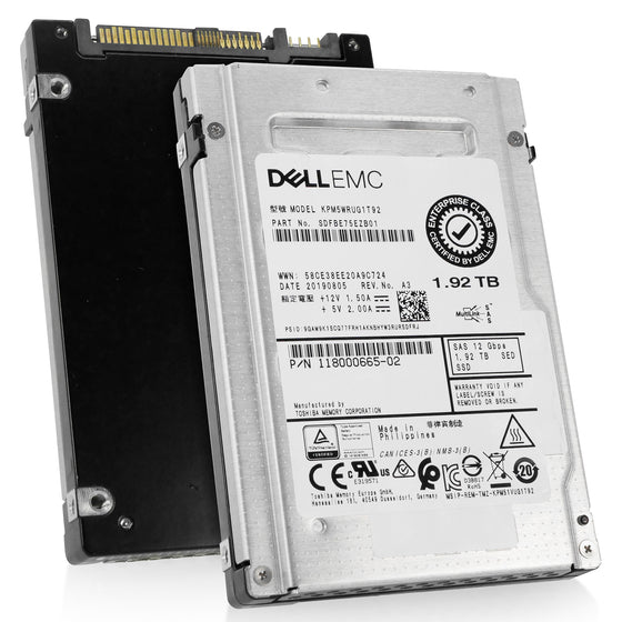 Dell/Kioxia PM5-R KPM5WRUG1T92 1.92TB 1 DWPD SAS 12Gb/s 3D TLC 2.5in Recertified Solid State Drive