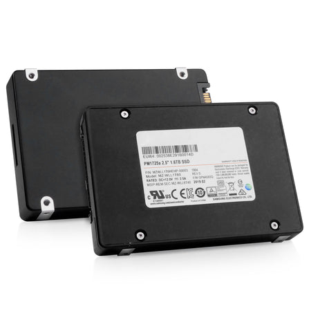 Samsung PM1725a MZWLL1T6HEHP 1.6TB 5 DWPD PCIe Gen 3.0 x4 4GB/s 3D TLC U.2 NVMe 2.5in Refurbished SSD, combine angled view