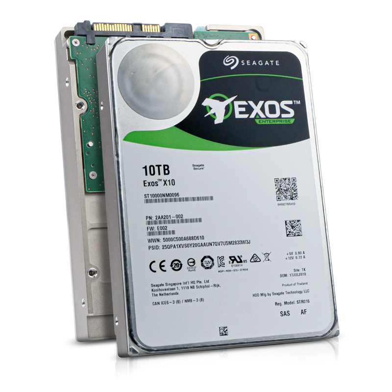 Seagate Exos X10 ST10000NM0096 10TB 7.2K RPM SAS 12Gb/s 512e 256MB 3.5" Refurbished HDD