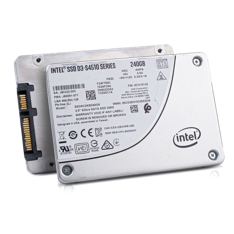 Intel D3-S4510 SSDSC2KB240G8 240GB 2 DWPD SATA 6Gb/s 3D TLC 2.5in Refurbished SSD