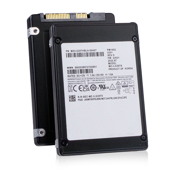 Samsung PM1653 MZILG30THBLA-00A07 30.72TB SAS 24Gb/s 2.5" Enterprise SSD, Combine View