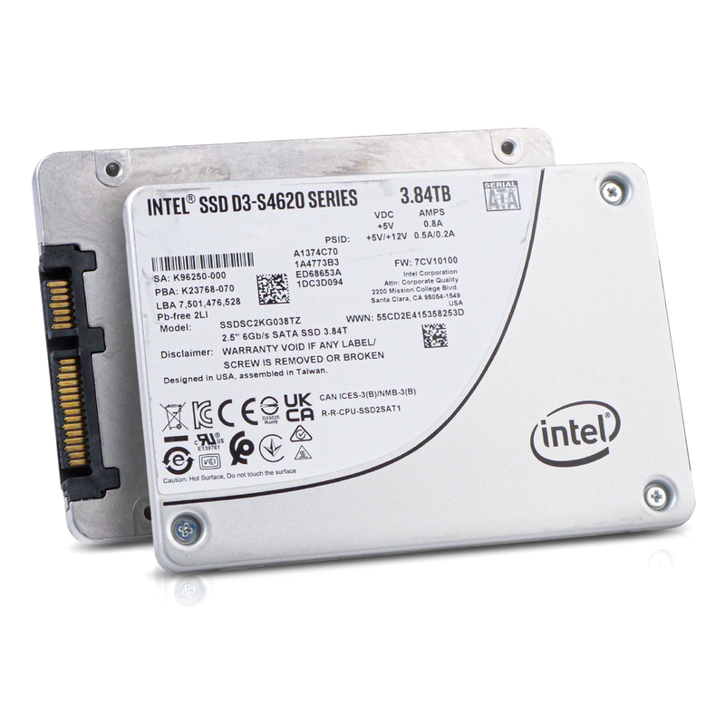 Intel D3-S4620 SSDSC2KG038TZ 3.84TB 3 DWPD SATA 6Gb/s 3D TLC 2.5in Refurbished SSD