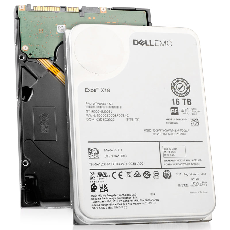 Dell/Seagate Exos X18 ST16000NM006J 16TB 7.2K RPM SAS 12Gb/s 512e 3.5in Hard Drive