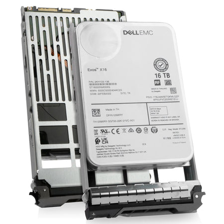 Dell G13 039XRY 16TB 7.2K RPM SATA 6Gb/s 512e 3.5in Refurbished HDD, combine angled view