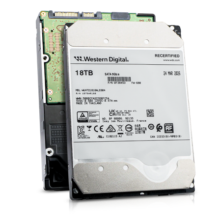 Western Digital Ultrastar DC HC550 WUH721818ALE604 0F38453 18TB 7.2K RPM SATA 6Gb/s 512e Power Disable 3.5in Recertified HDD