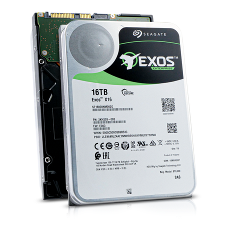 Seagate Exos X16 ST16000NM002G 16TB 7.2K RPM SAS 12Gb/s 512e 256MB 3.5in Refurbished HDD