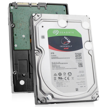 Seagate IronWolf ST8000VN0022 8TB 7.2K RPM SATA 6Gb/s 512e 3.5in Refurbished HDD, combine angled view