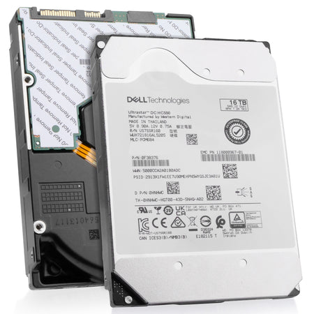 Dell/Western Digital Ultrastar DC HC550 WUH721816AL5205 0F38376 16TB 7.2K RPM SAS 12Gb/s 512e 3.5in Hard Drive, combine angled view