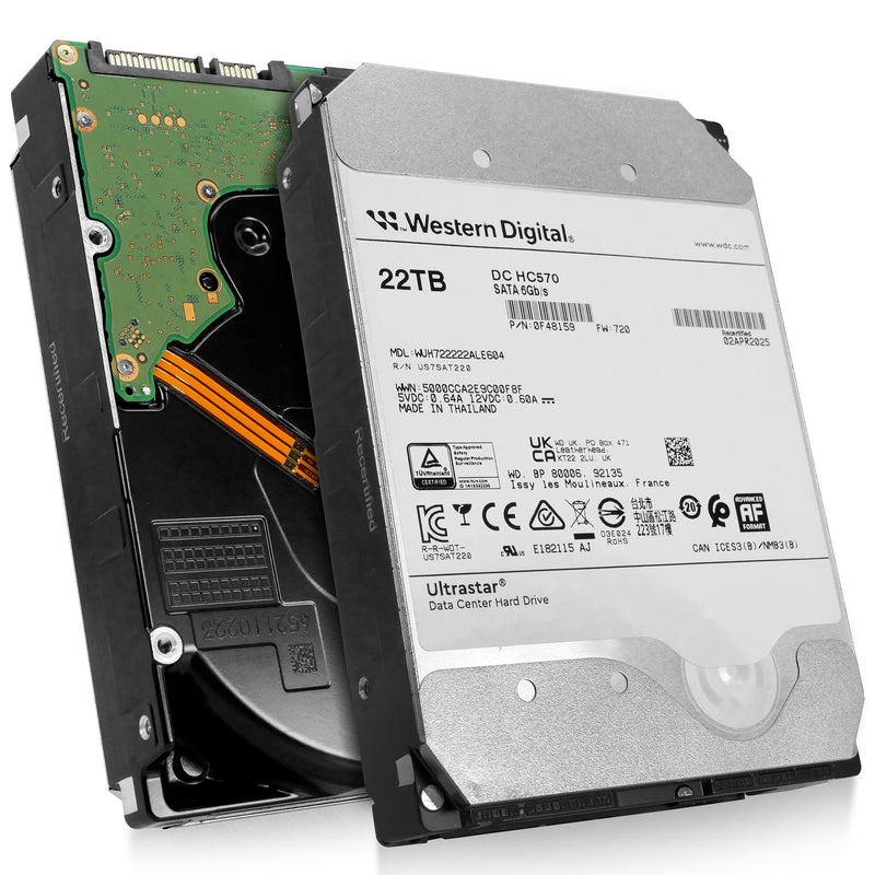 Western Digital Ultrastar DC HC570 WUH722222ALE604 0F48159 22TB 7.2K RPM SATA 6Gb/s 512e 3.5in Refurbished HDD