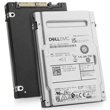 Dell/Kioxia PM7-R KPM7XRUG15T3 15.36TB 1 DWPD SAS-4 24Gb/s 3D TLC 2.5in Enterprise Solid State Drive, combine angled view