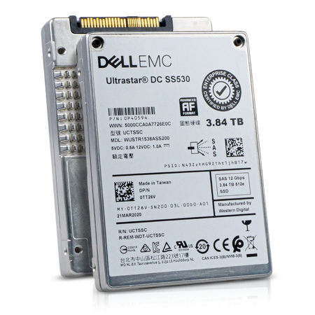 Dell/Western Digital Ultrastar DC SS530 WUSTR1538ASS200 0P40594 3.84TB 1 DWPD SAS 12Gb/s 3D TLC 2.5in Refurbished SSD