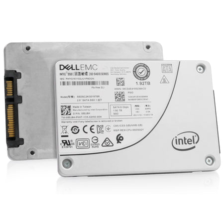 Dell/Intel S4610 SSDSC2KG019T8R 1.92TB 3 DWPD SATA 6Gb/s 3D TLC 2.5in Refurbished SSD, combine angled view