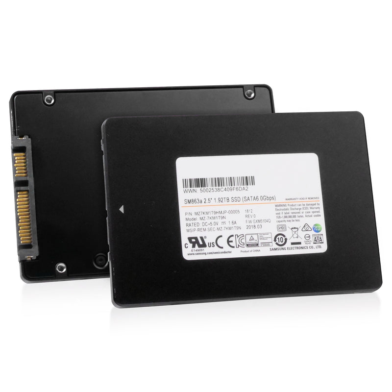 Samsung SM863a MZ7KM1T9HMJP 1.92TB SATA 6Gb/s MLC 3.6 DWPD 2.5" Refurbished SSD