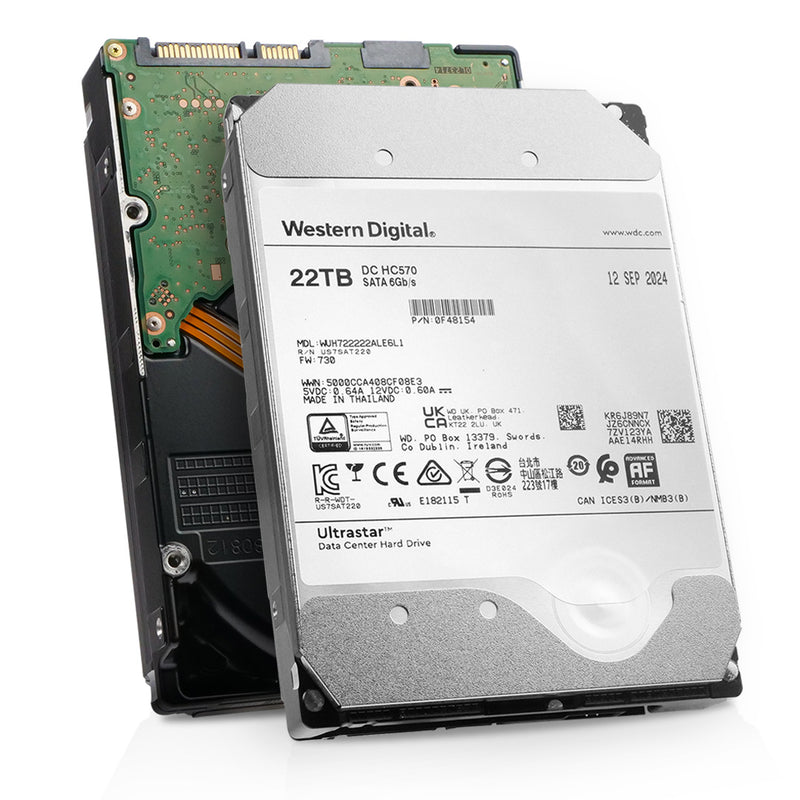 Western Digital Ultrastar DC HC570 WUH722222ALE6L1 0F48154 22TB 7.2K RPM SATA 6Gb/s 512e 3.5in Hard Drive, combine