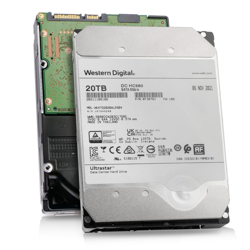 Western Digital Ultrastar DC HC560 WUH722020ALE604 0F38761 20TB 7.2K RPM SATA 6Gb/s 512e 3.5in Hard Drive
