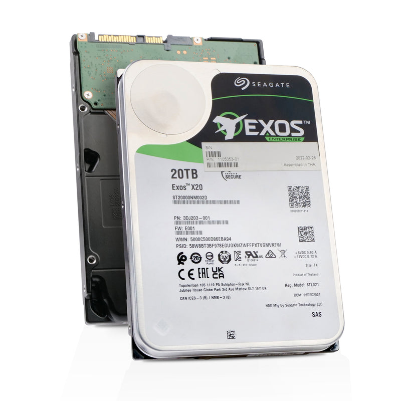 Seagate Exos X20 ST20000NM002D 20TB 7.2K RPM SAS 12Gb/s 3.5in Refurbished HDD