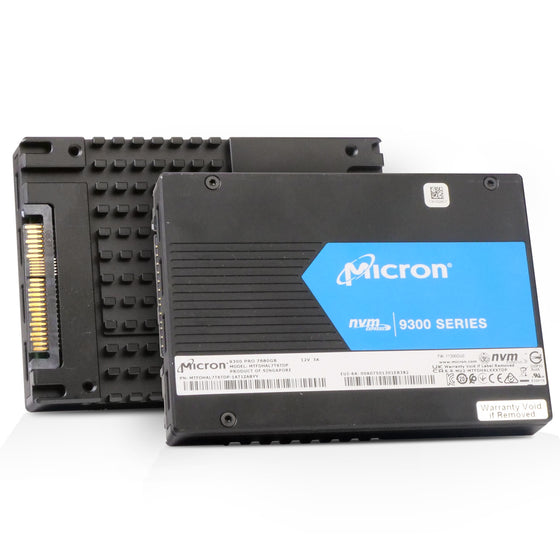 Micron 9300 Pro Series MTFDHAL7T6TDP 7.68TB 1 DWPD PCIe Gen 3.0 x4 4GB/s 3D TLC U.2 NVMe 2.5in Refurbished SSD