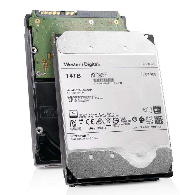 Western Digital Ultrastar DC HC530 WUH721414AL4204 0F31002 14TB 7.2K RPM SAS 12Gb/s 4kn 3.5in Refurbished HDD, combine