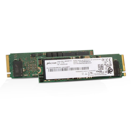 Micron 7300 PRO MTFDHBA480TDF 480GB 1 DWPD PCIe Gen 3.0 x4 4GB/s 3D TLC NVMe M.2 2280 Refurbished SSD