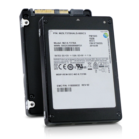 Samsung PM1643 MZILT3T8HALS 3.84TB 1 DWPD SAS 12Gb/s 3D TLC 2.5in Refurbished SSD