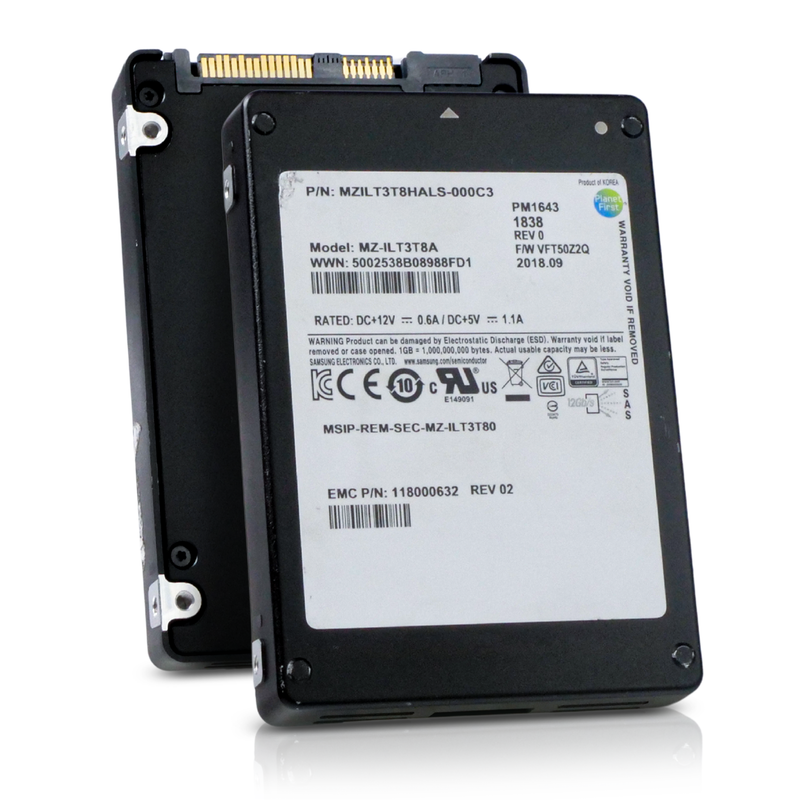 Samsung PM1643 MZILT3T8HALS 3.84TB 1 DWPD SAS 12Gb/s 3D TLC 2.5in Refurbished SSD