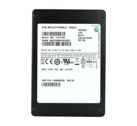 Samsung PM1633a MZILS7T6HMLS 7.68TB 1 DWPD SAS 12Gb/s 2.5in Refurbished SSD