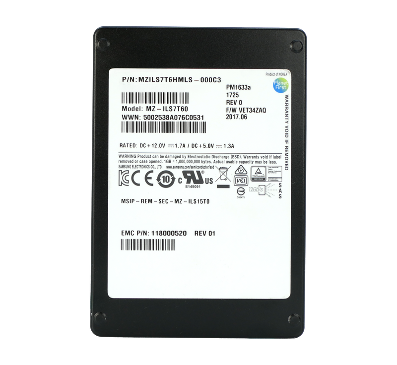 Samsung PM1633a MZILS7T6HMLS 7.68TB 1 DWPD SAS 12Gb/s 2.5in Refurbished SSD
