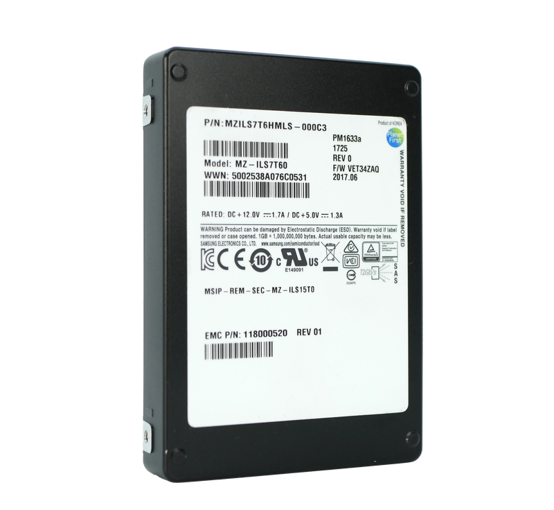 Samsung PM1633a MZILS7T6HMLS 7.68TB 1 DWPD SAS 12Gb/s 2.5in Refurbished SSD