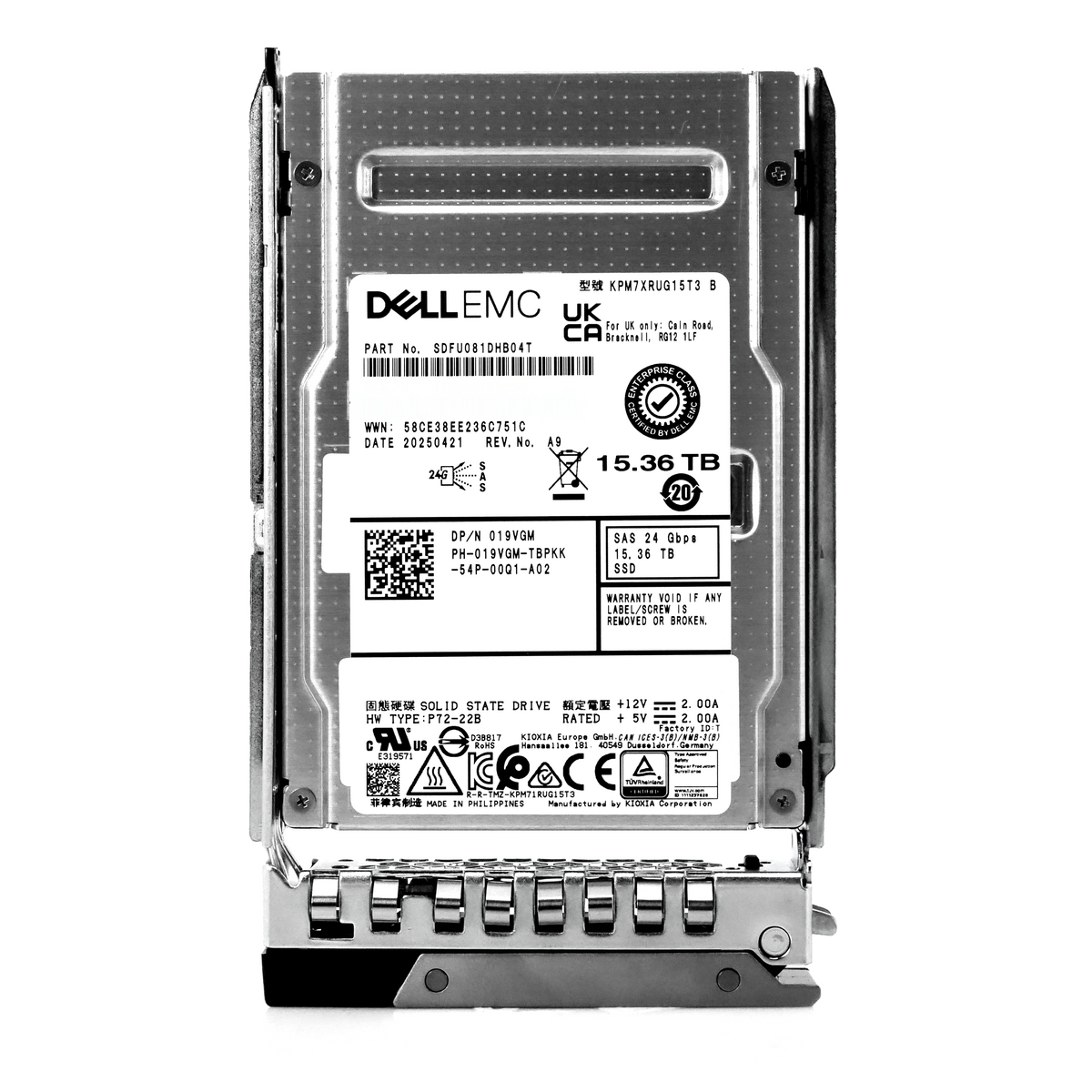 Dell Generation 14 019VGM 15.36TB SAS-4 2.5