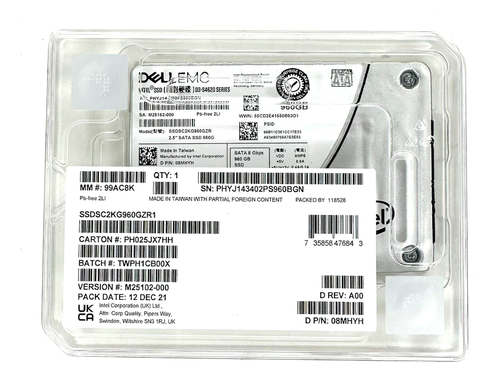 Intel S4620 SSDSC2KG960GZR 960GB SATA 2.5