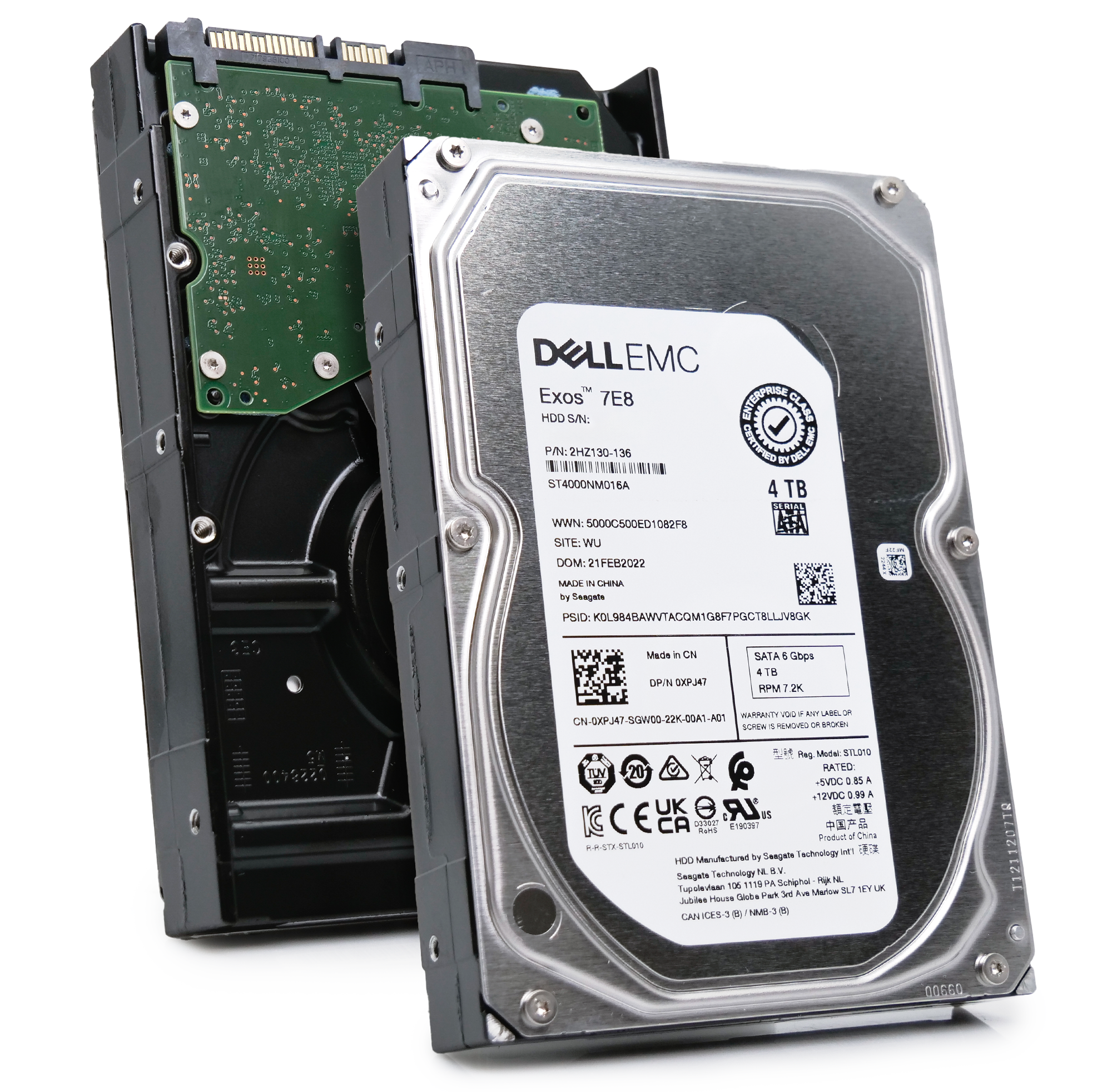 Seagate/Dell Exos 7E8 ST4000NM016A 2HZ130-136 4TB 7.2K RPM SATA 6Gb/s 512n 3.5in Refurbished HDD