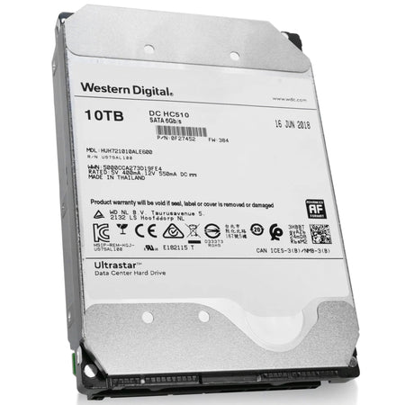 Western Digital Ultrastar DC HC510 HUH721010ALE600 0F27452 10TB 7.2K RPM SATA 6Gb/s 512e 256MB 3.5" ISE Power Disable Pin HDD