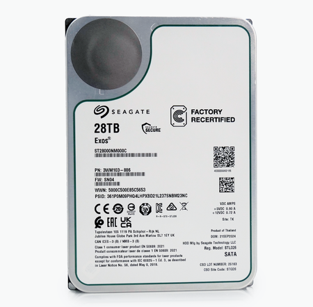 Seagate Exos ST28000NM000C 28TB 7.2K RPM SATA 6Gb/s 512e 3.5in Refurbished HDD