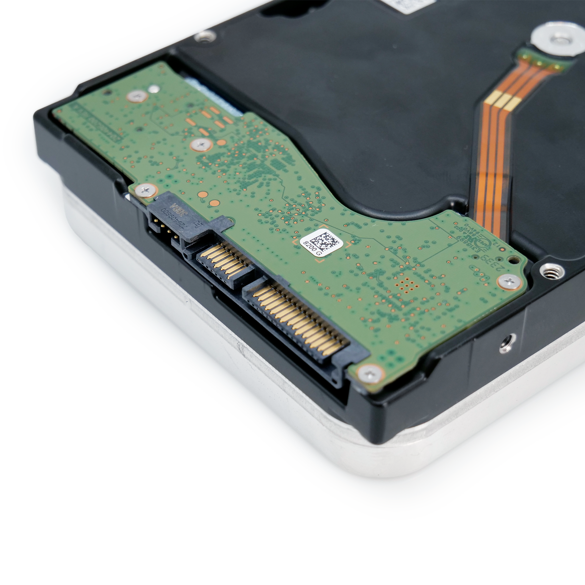 Seagate Exos ST28000NM000C 28TB 7.2K RPM SATA 6Gb/s 512e CMR 3.5in Recertified Hard Drive, back bottom connectors view