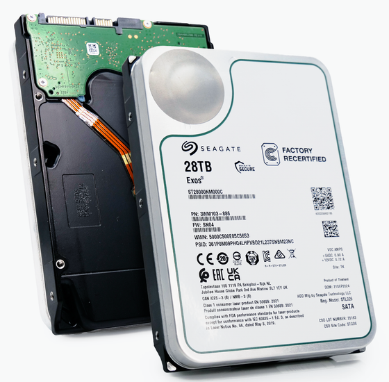Seagate Exos ST28000NM000C 28TB 7.2K RPM SATA 6Gb/s 512e 3.5in Refurbished HDD