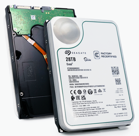 Seagate Exos ST28000NM000C 28TB 7.2K RPM SATA 6Gb/s 512e 3.5in Refurbished HDD