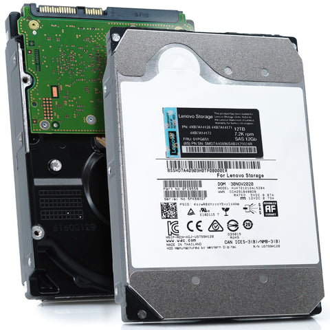 Lenovo Ultrastar DC HC520 HUH721212AL5204 4XB7A14128 12TB 7.2K RPM SAS 12Gb/s 512e 3.5in Recertified Hard Drive