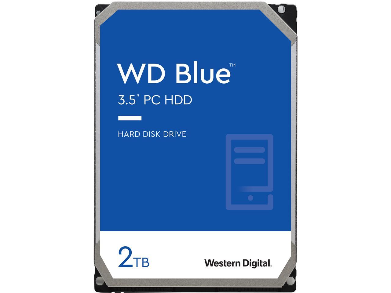 Western Digital Blue WD20EZAZ 2TB 5.4K RPM SATA 6Gb/s 512e 256MB 3.5" Manufacturer Recertified HDD