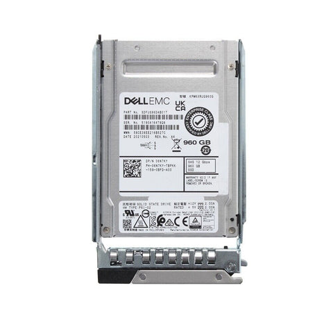 Dell PM6 6N7KY KPM6XRUG960G 960GB SAS 12Gb/s 1DWPD Read Intensive 2.5in Refurbished SSD