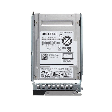 Dell G13 6N7KY KPM6XRUG960G 960GB SAS 12Gb/s 1DWPD Read Intensive 2.5in Recertified Solid State Drive