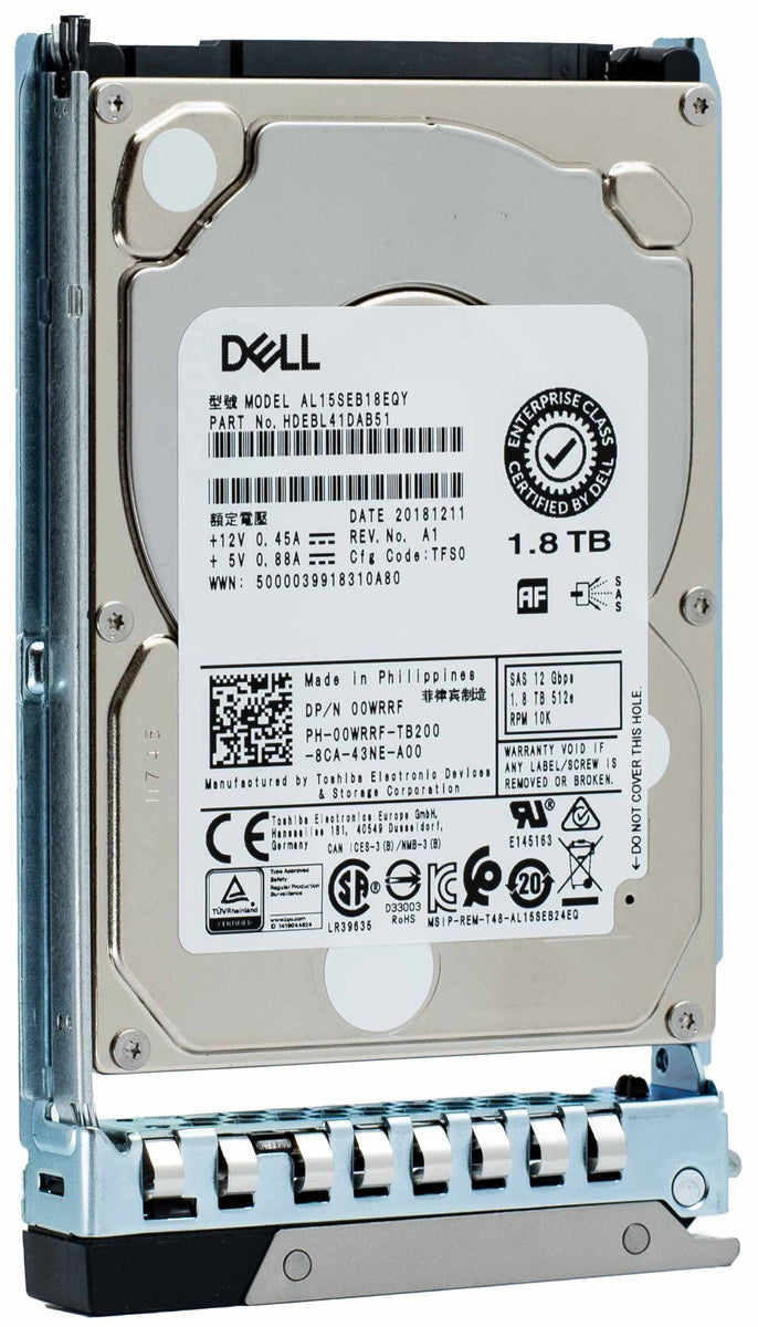 Dell 1.8TB SAS 10K 2.5 00WRRF G14 PowerEdge Server Hard Drive