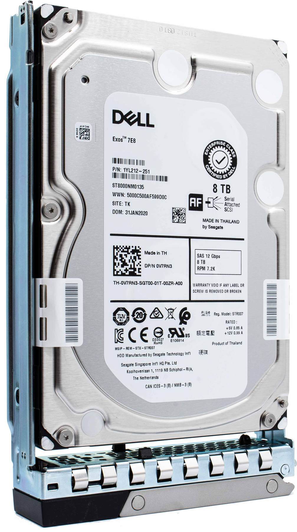 Dell G14 400-AMSE 8TB 7.2K RPM SAS 12Gb/s 512e 3.5" SED-FIPS NearLine Hard Drive