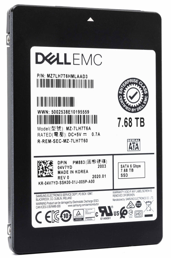04V7YD 7.68TB SATA Dell 4V7YD