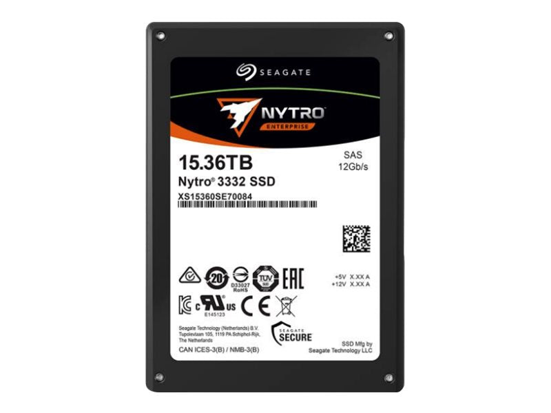 Seagate Nytro 3332 XS15360SE70084 2XA236-002 15.36TB SAS 12Gb/s 3D TLC 1DWPD 2.5in Recertified Solid State Drive