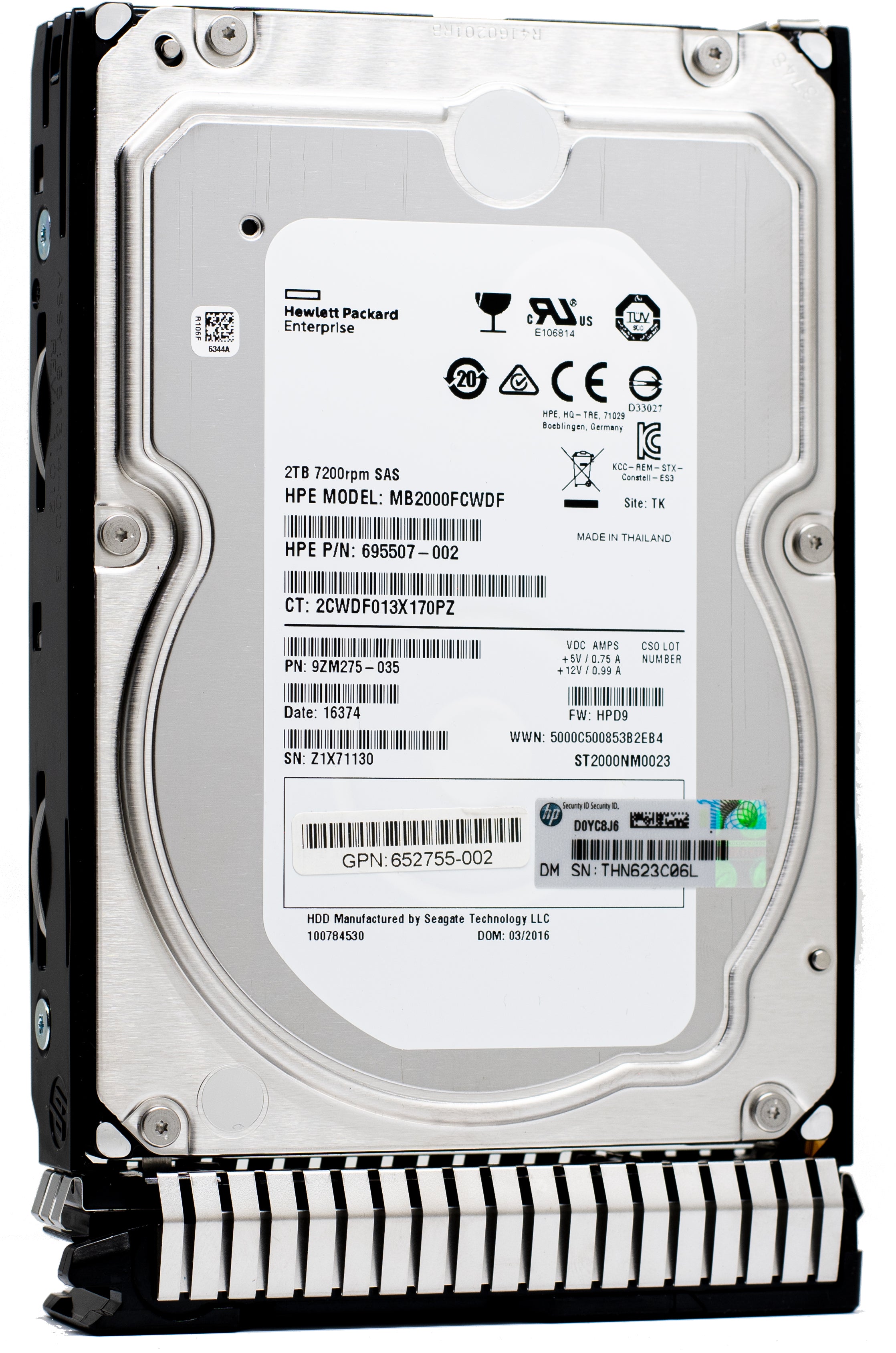 HP Gen8 652757-B21 2TB 7.2K RPM SAS 6Gb/s 3.5" HDD