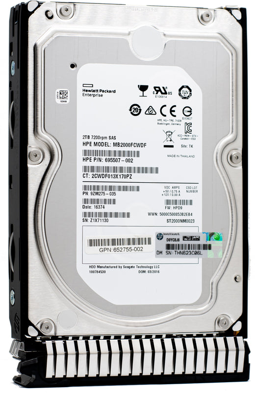 HP Gen8 652757-B21 2TB 7.2K RPM SAS 6Gb/s 3.5" HDD