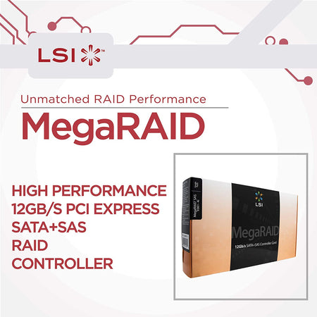 LSI Logic LSI00415 MegaRAID 9361-4i PCIe 12Gb/s SAS+SATA RAID Controller - Manufacturer Recertified